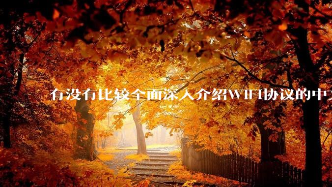 有没有比较全面深入介绍WiFi协议的中文文章系列或者***？