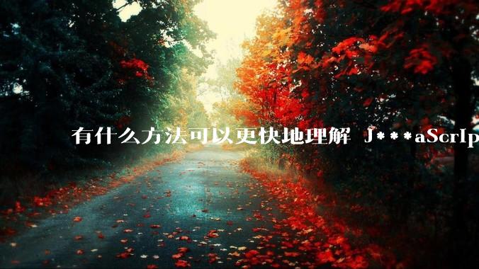 有什么方法可以更快地理解 J***aScript？